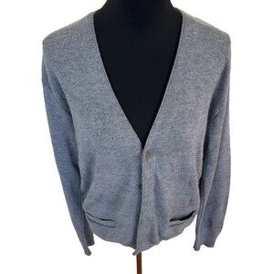 Vintage Jantzen Gray Cardigan Sweater 100% Orlon Acrylic Size Large USA Unisex